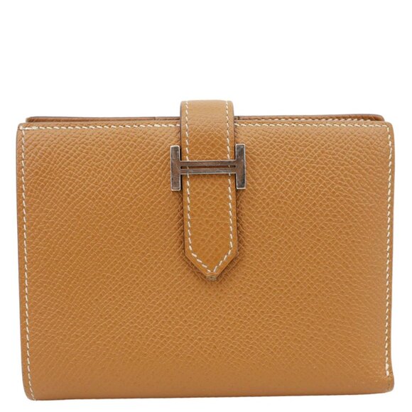 Hermes Bearn Leather Compact Wallet Brown - Picture 1 of 14